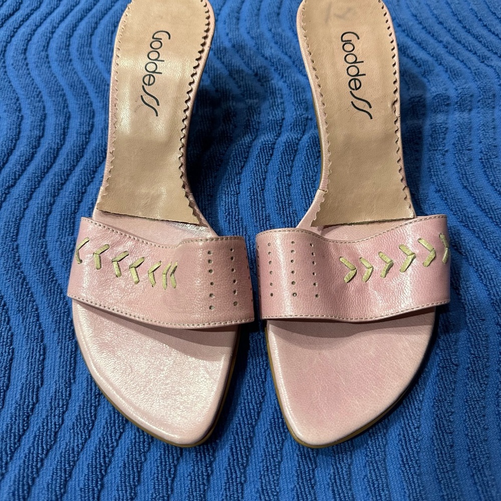 Goddess Pink Mules with Comfort and Versatility